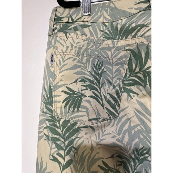 Parker Smith Palm Springs Green Leaf Print Ava Crop Skinny Jeans Size 30 EUC - Picture 13 of 14